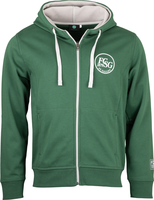 Fleece-Hoodie tannengrün